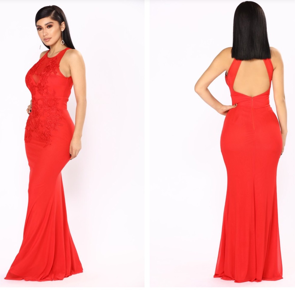 Fashion nova amour lace dress red birthday